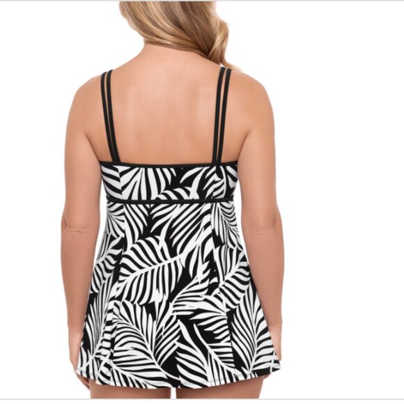 Swim Solutions Women's Princess-Seam Swim Dress  Size 12 9070 - Picture 2 of 2